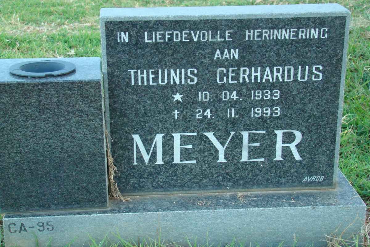 MEYER Theunis Gerhardus 1933-1993