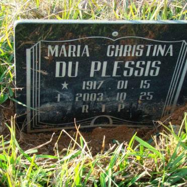 PLESSIS Maria Christina, du 1917-2003