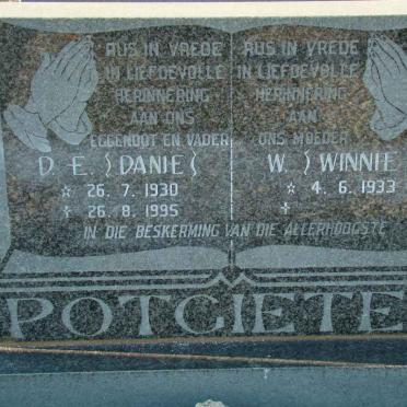 POTGIETER D.E. 1930-1995 &amp; W. 1933-