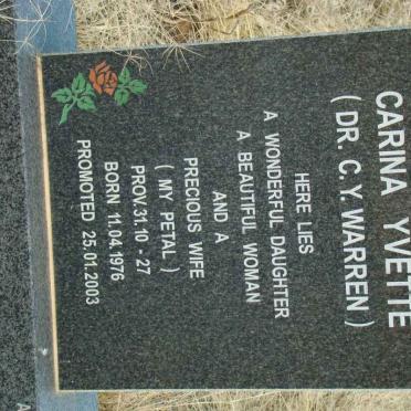 PLESSIS Carina Yvette, du nee WARREN 1976-2003