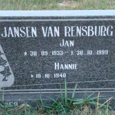 RENSBURG Jan, Jansen van 1933-1999 &amp; Hannie 1940-