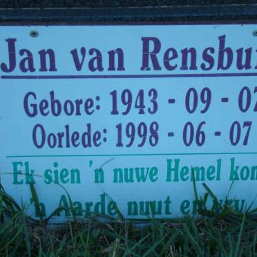 RENSBURG Jan, van 1943-1998
