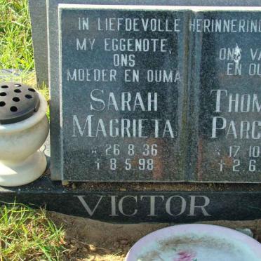 VICTOR Thomas Parcet 1928-2003 &amp; Sarah Magrieta 1936-1998