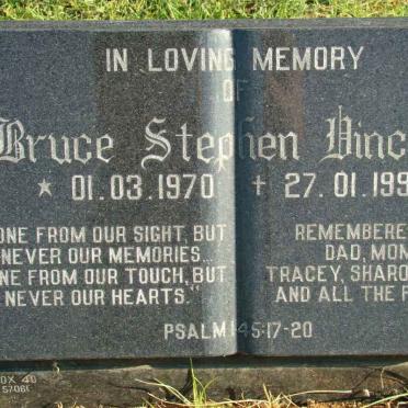 VINCENT Bruce Stephen 1970-1994