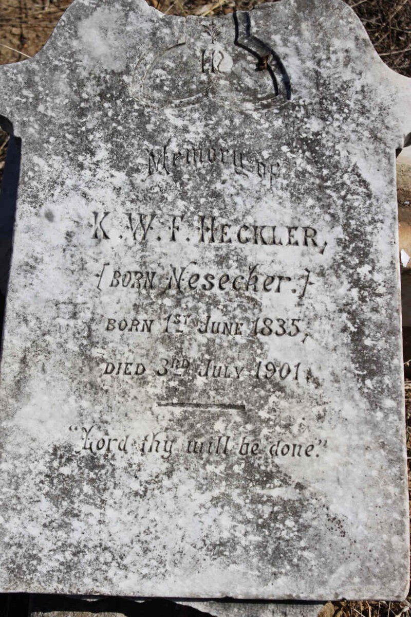 HECKLER K.W.F. nee NESECKER 1835-1901