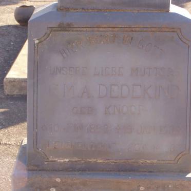 DEDEKIND C.M.A. nee KNOOP 18?3-1938