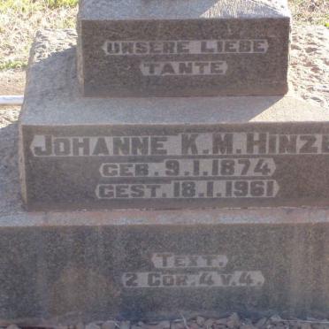 HINZE Johanne K.M. 1874-1961