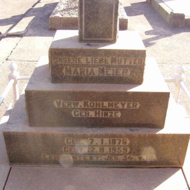 MEYER Maria formerly KOHLMEYER nee HINZE 1876-1959