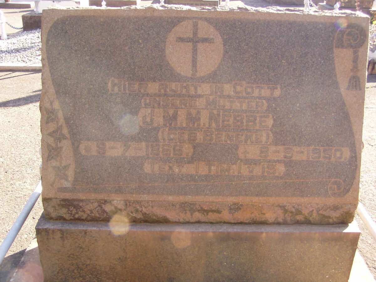 NEBBE J.M.M. nee BENEKE 1866-1950