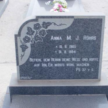 ROHRS Anna M.J. 1905-1994