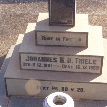 THIELE Johannes K.H. 1891-1969