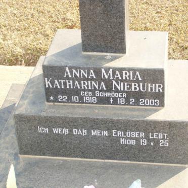 NIEBUHR Anna Maria Katharina nee SCHRÖDER 1918-2003