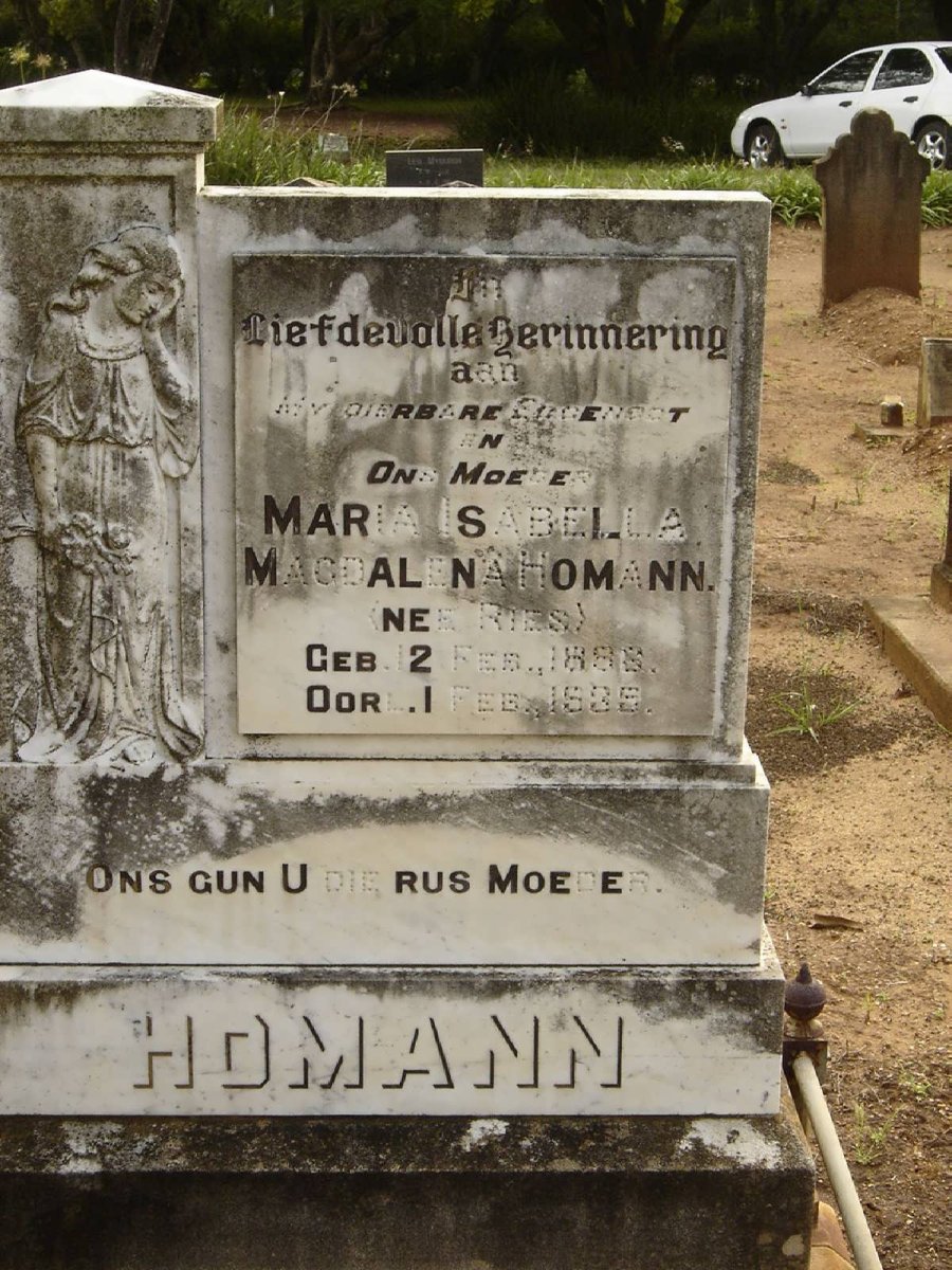 HOMANN Maria Isabella Magdalena nee RIES 1858-1935