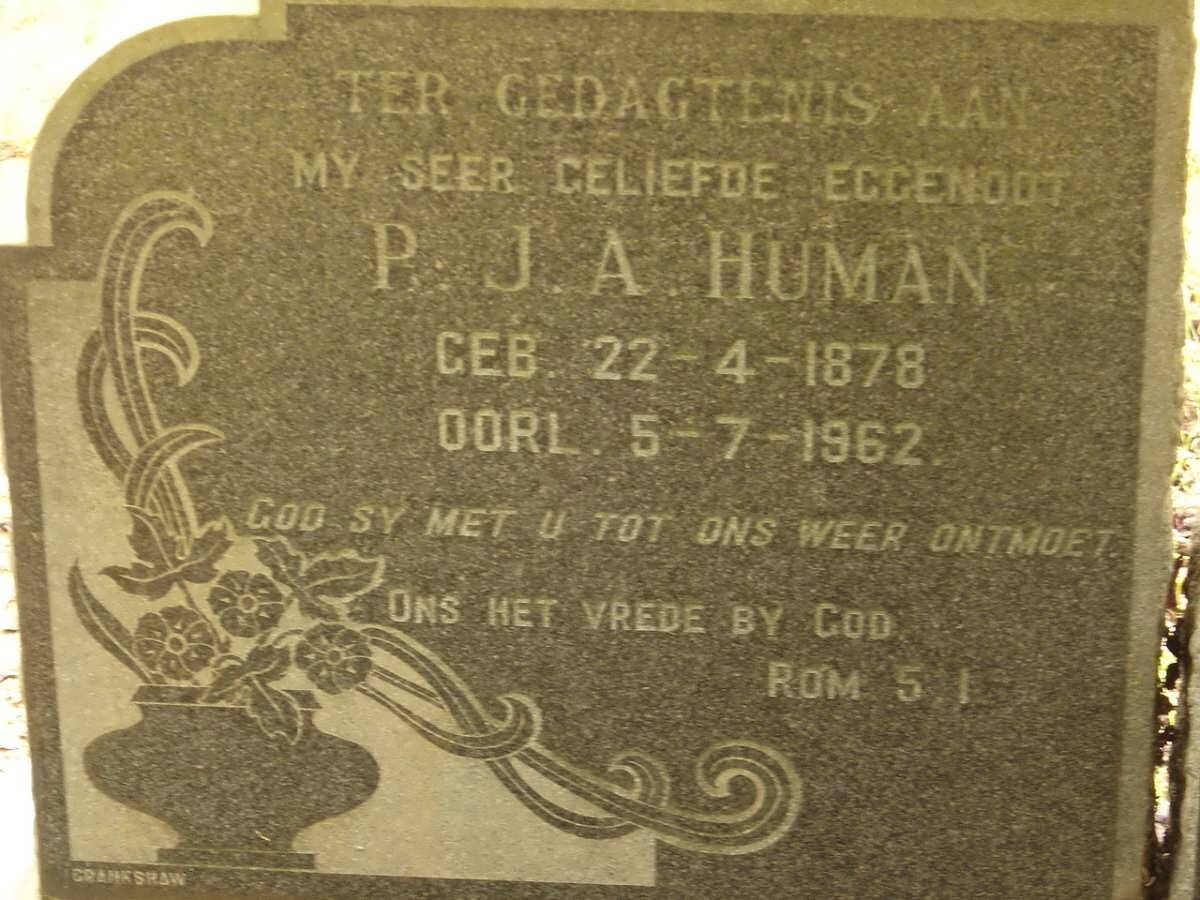 HUMAN P.J.A. 1878-1962