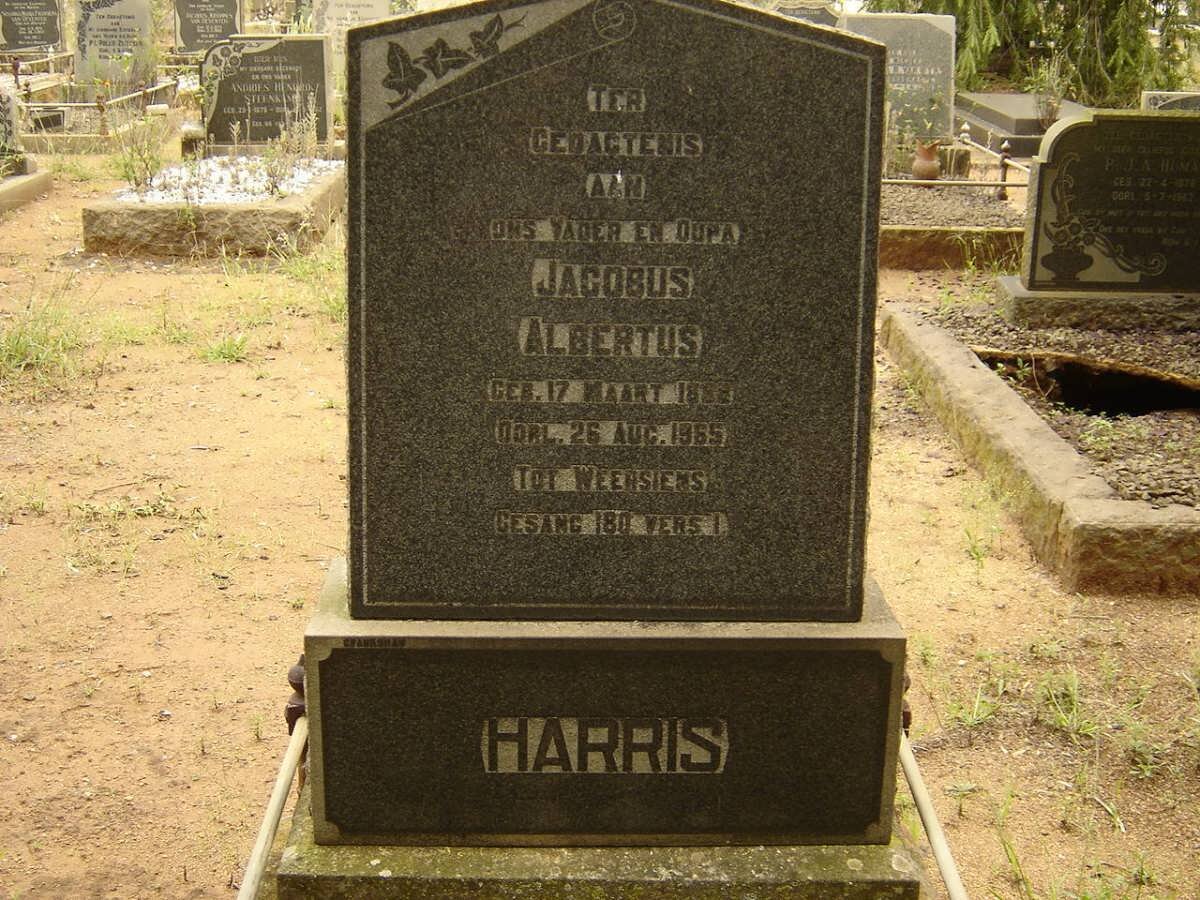 HARRIS Jacobus Albertus 1888-1965