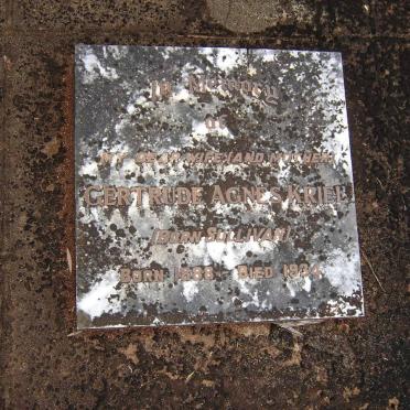 KRIEL Gertrude Agnes nee SULLIVAN 1888-1934