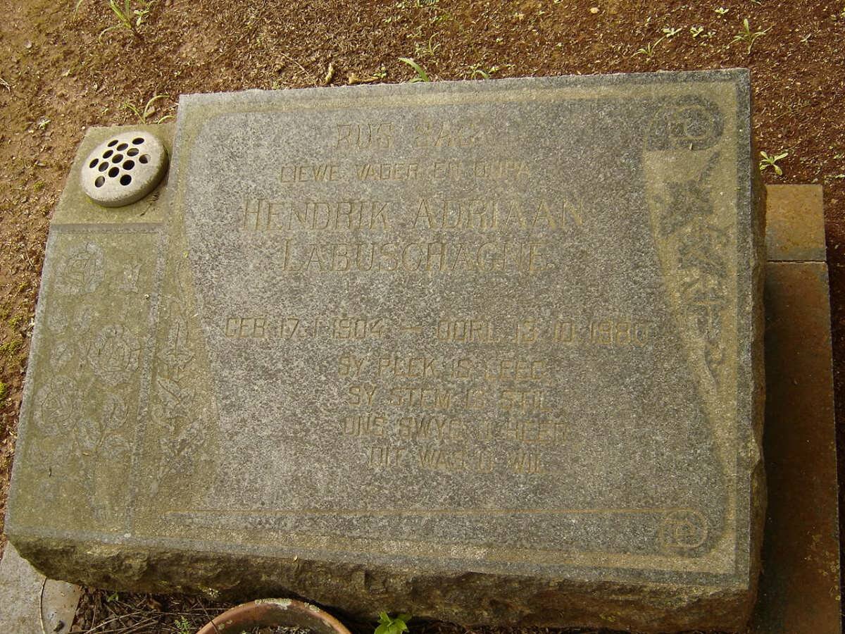 LABUSCHAGNE Hendrik Adriaan 1904-1980