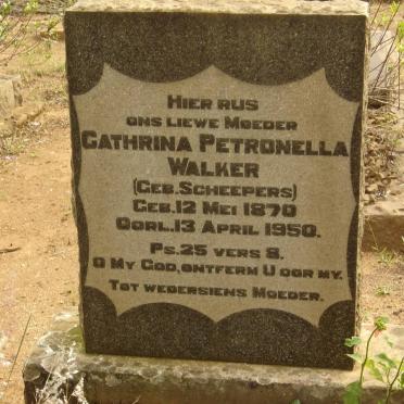 WALKER Cathrina Petronella nee SCHEEPERS 1870-1950