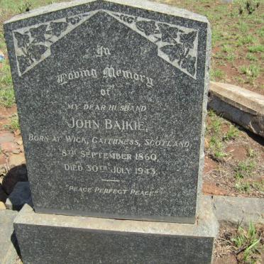 BAIKIE John 1860-1943