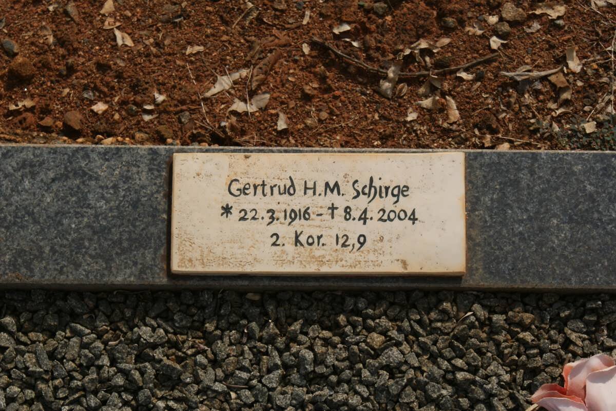 SCHIRGE Gertrud H.M. 1916-2004