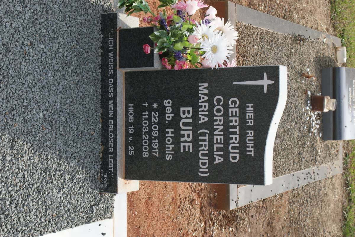 BURE Gertrud Cornelia Maria nee HOHLS 1917-2008
