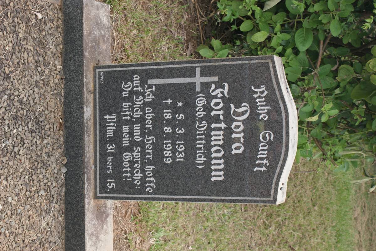 FORTMANN Dora nee DITTRICH 1931-1989
