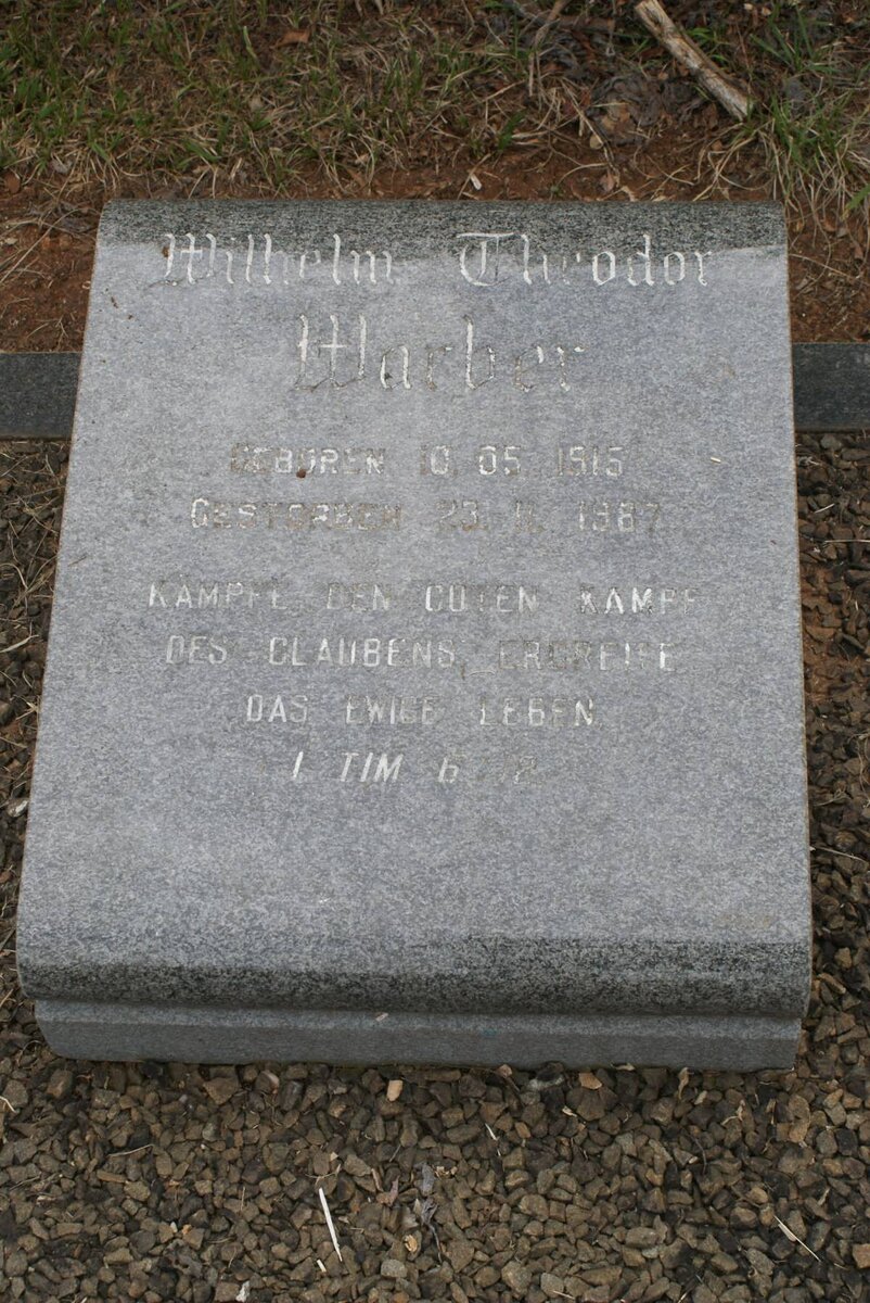 WARBER Wilhelm Theodor 1915-1967