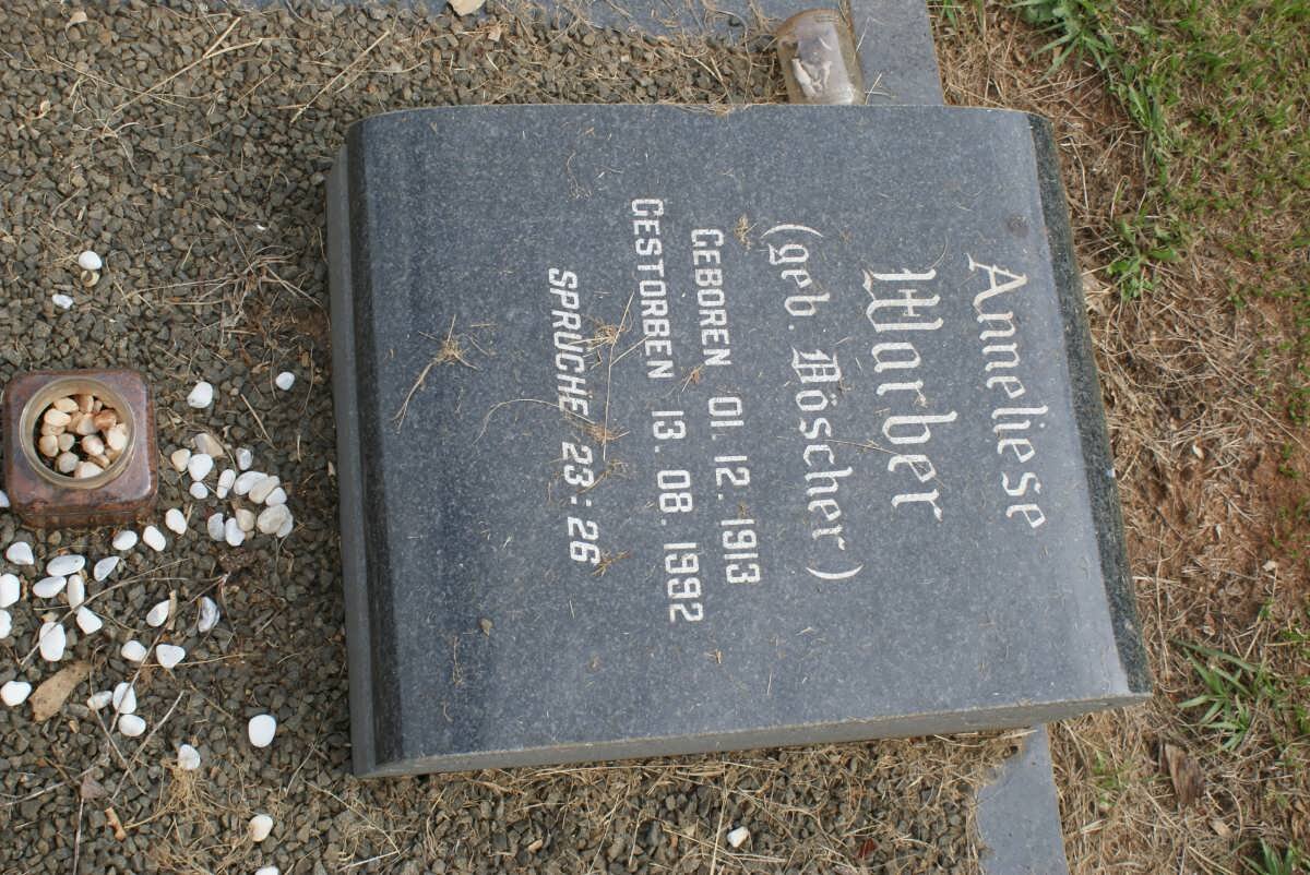 WARBER Anneliese nee BÖSCHER 1913-1992