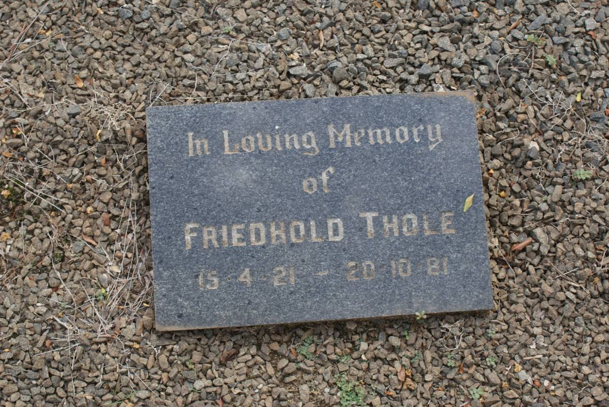 THOLE Friedhold 1921-1981
