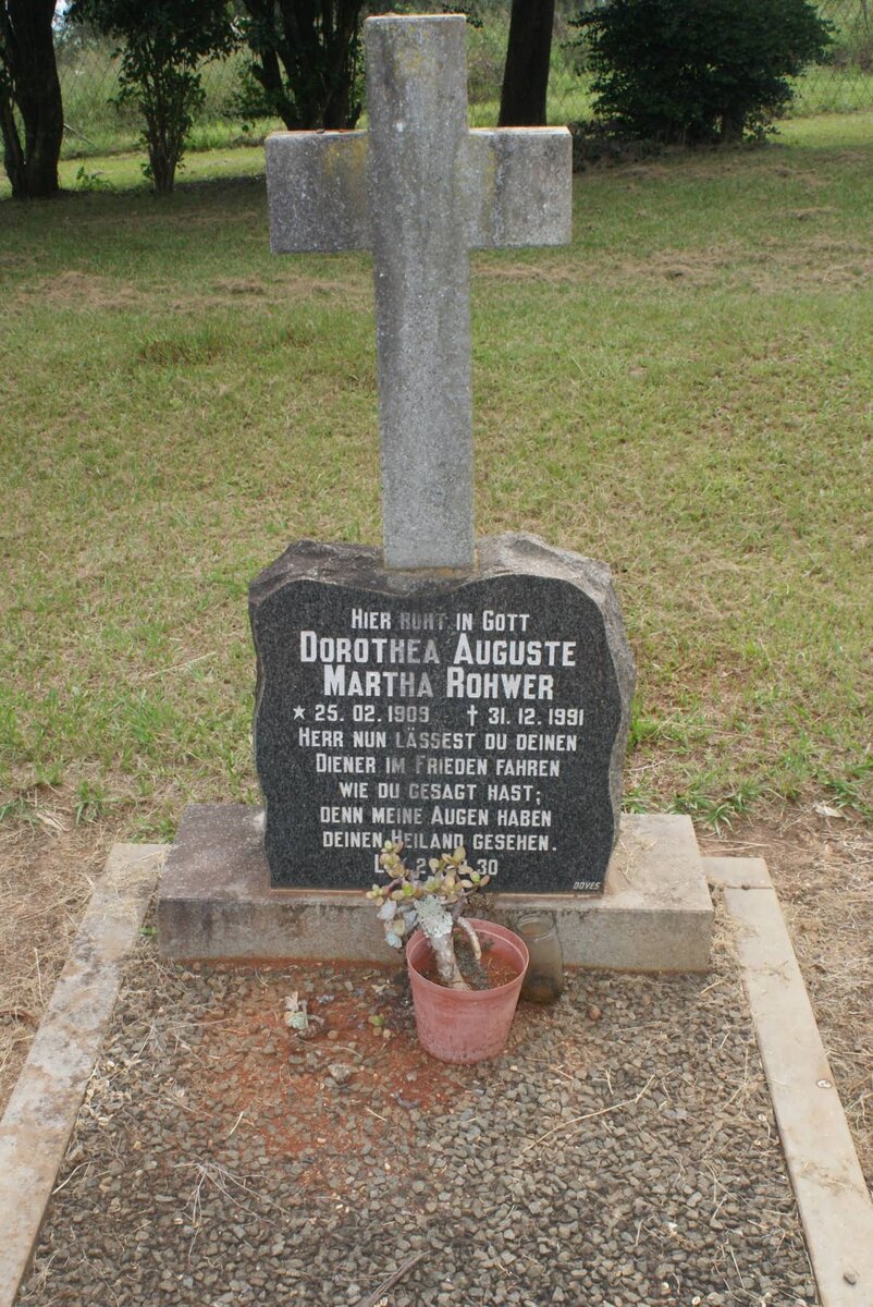 ROHWER Dorothea Auguste Martha 1909-1991