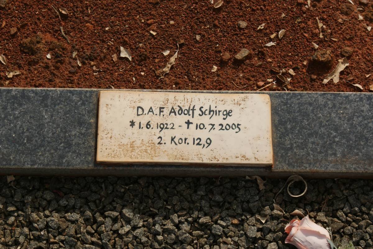 SCHIRGE D.A.F. Adolf 1922-2005