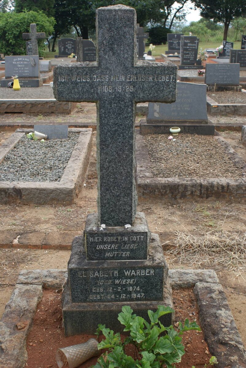 WARBER Elisabeth nee WIESE 1874-1947