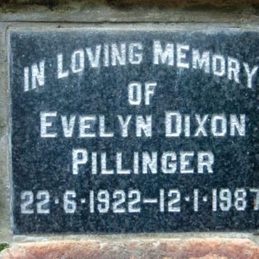 PILLINGER Evelyn Dixon 1922-1987