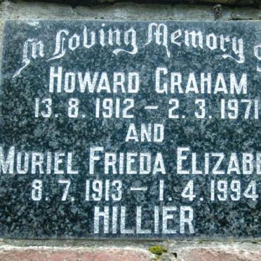 HILLIER Howard Graham 1912-1971 &amp; Muriel Frieda Elizabeth 1913-1994