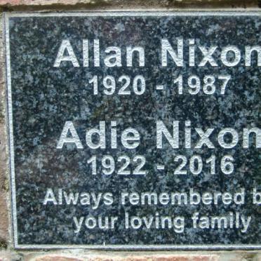 NIXON Allan 1920-1987 &amp; Adie 1922-2016
