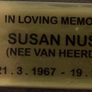 NUSSEY Susan nee Van HEERDEN