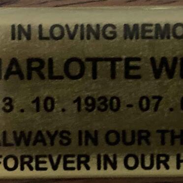 WEBSTER Charlotte 1930-2021
