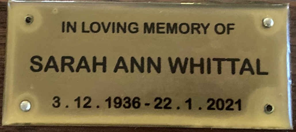 WHITTAL Sarah Ann 1936-2021