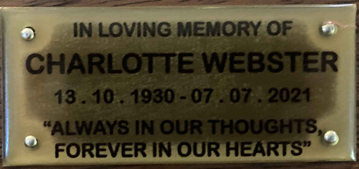 WEBSTER Charlotte 1930-2021