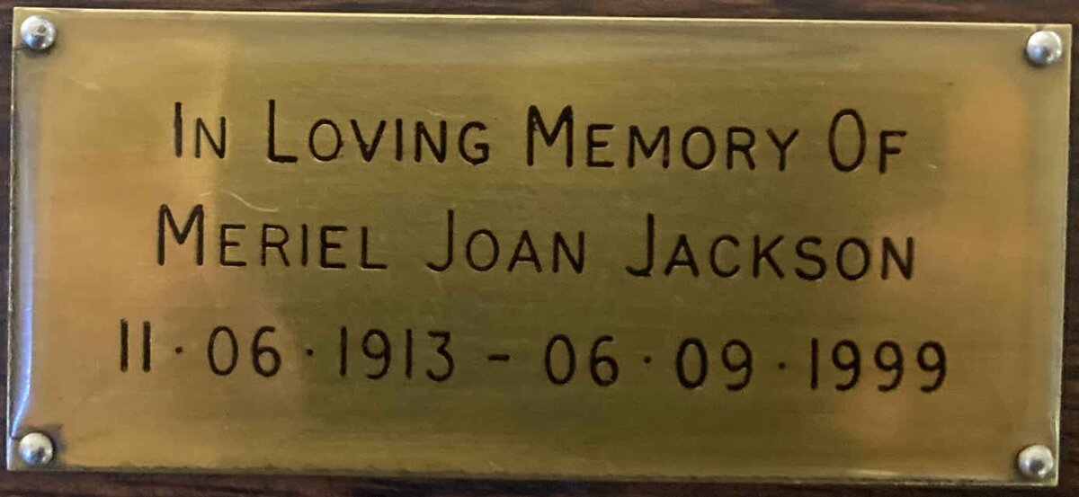 JACKSON Meriel Joan 1913-1999