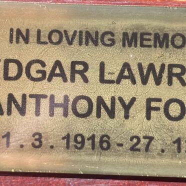FOLKER Edgar Lawrence Anthony 1916-2008