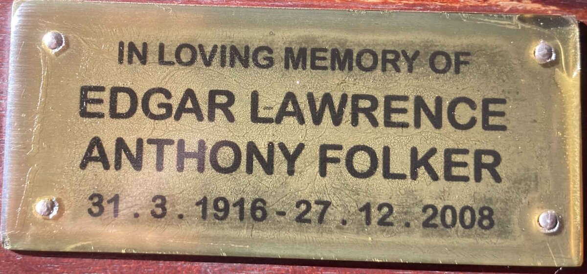 FOLKER Edgar Lawrence Anthony 1916-2008