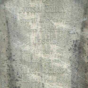 BAVERSTOCK Louisa Emily -1867 :: BAVERSTOCK Jessie -1872 :: BAVERSTOCK Mary Sabina -1885