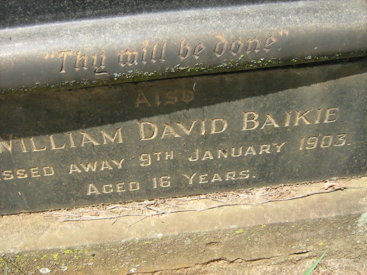 BAIKIE William David -1903