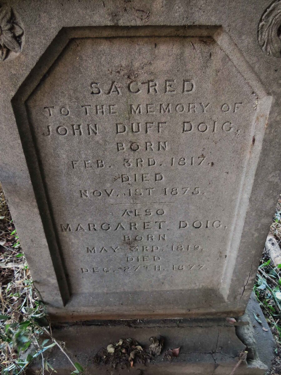 DOIG John Duff 1817-1875 & Margaret 1819-1877