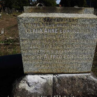 EDMONDSON Alfred -1913 :: EDMONDSON Clara Anne nee RISLEY -1927