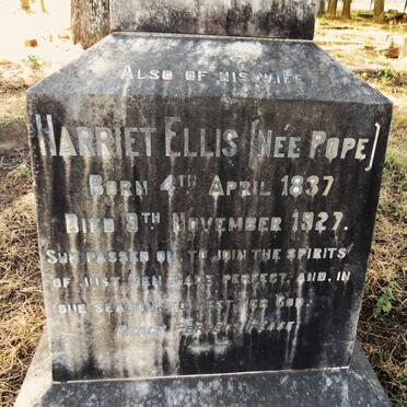 ELLIS Harriet nee POPE 1837-1927
