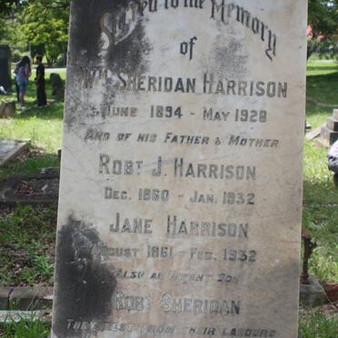 HARRISON Robert J. 1860-1932 &amp; Jane 1861-1932 :: HARRISON William Seridan 1894-1928 :: HARRISON Robert Sheridan