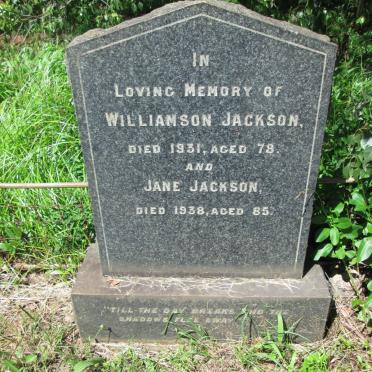 JACKSON Williamson -1931 &amp; Jane -1938