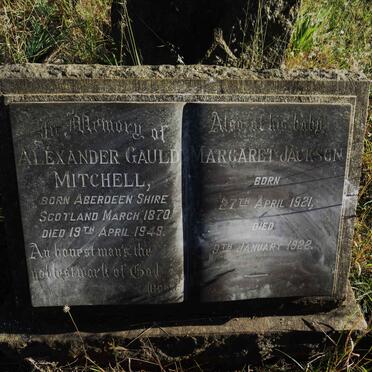 MITCHELL Alexander Gauld 1870-1949 :: MITCHELL Margaret Jackson 1921-1922